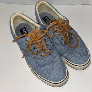 Sperry Top Sider Lace Up Sneaker Mens 8.5M #STS15172 leather laces & tongue